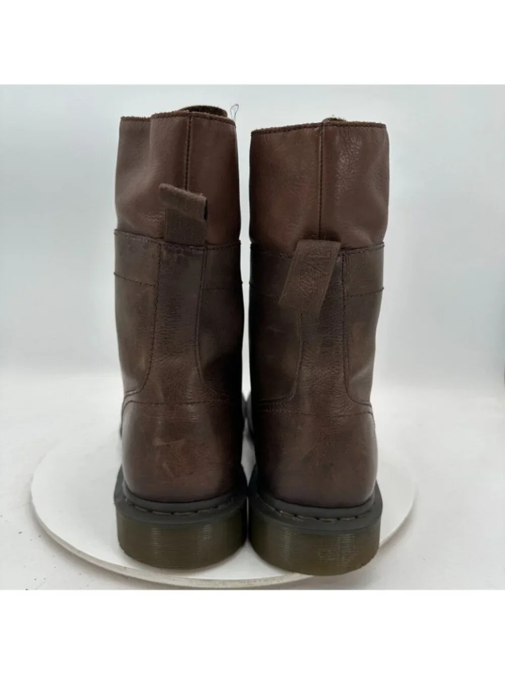 Dr Martens Industrial Leah Men Size 15 Brown Steel Toe Fold Over Combat Boot
